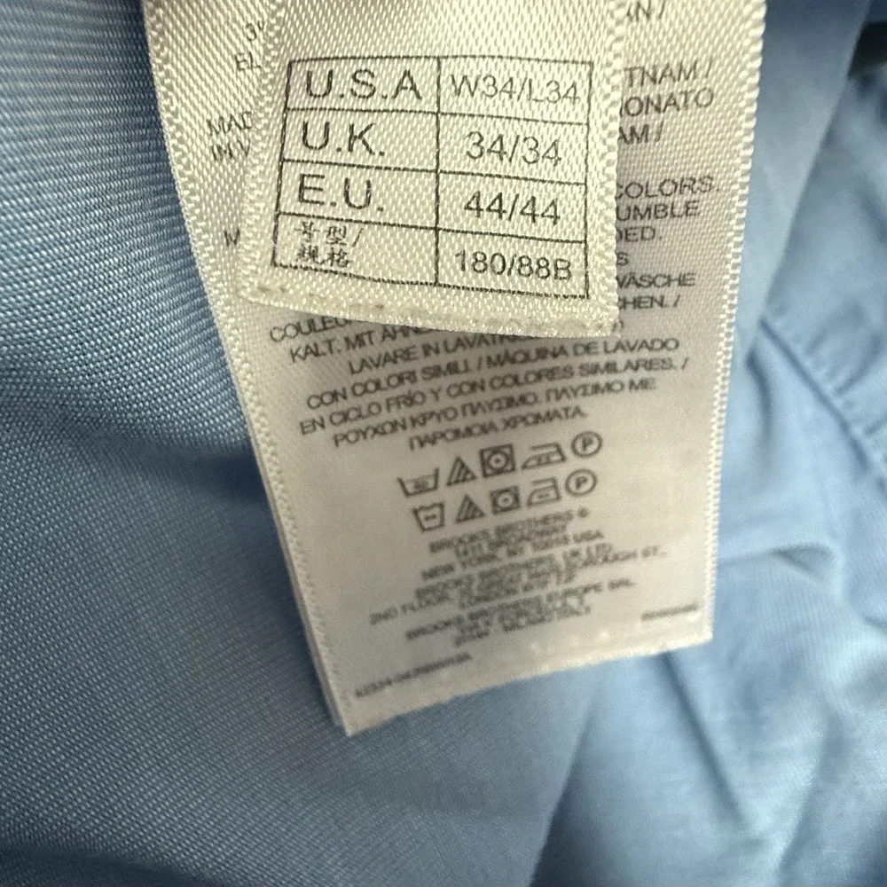 Brooks Brothers Advantage Chino Clark Mens 34x34 Grey Flat Front Pants‎